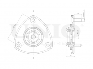 Опора амортизатора передняя RMP-13066 UNIO