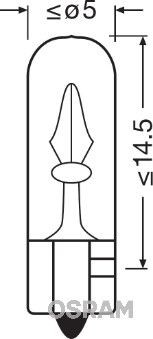 Лампа 12V W1.2W W2x4.6d OSRAM 2721 OSRAM