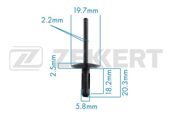 Клипса крепёжная BMW мин. кол. заказа 10шт BE-2662 BE-2662 ZEKKERT