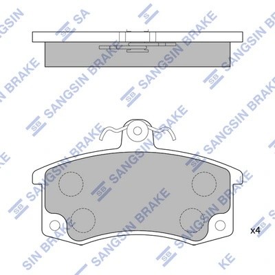 Колодка тормозная передняя (кт. 4 шт) ВАЗ-2110-12 с датчиком SP1181 SANGSIN