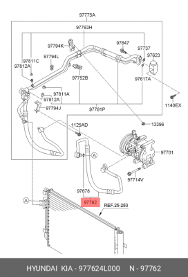 Трубка кондиционера HYUNDAI Solaris (10-) OE 977624L000 HYUNDAI KIA
