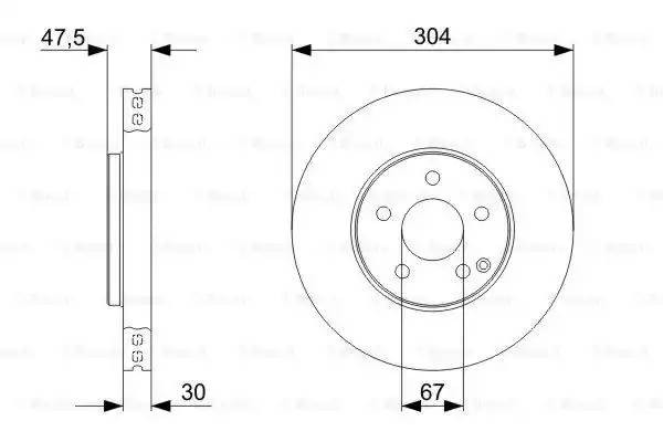 Диск тормозной MERCEDES E (W211) передний (1шт.) BOSCH 0 986 479 333 BOSCH