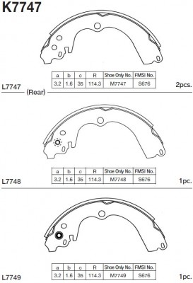 Колодки тормозные барабанные Subaru Impreza 93-,Legacy 1.6-22 89- K7747 K7747 MK KASHIYAMA
