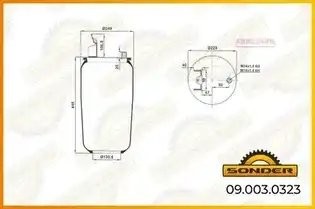 Пневморессора Premium без стакана с кронштейном Volvo Gras 37803N — 3 года безус 090030323 SONDER