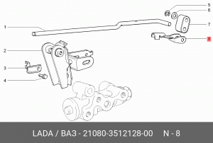 Скоба ВАЗ-2108 серьги привода тормозов АвтоВАЗ 21080-3512128-00 LADA VAZ