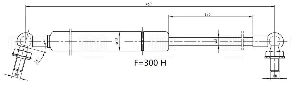 Упор газовый (амортизатор) Toyota Land Cruiser Prado (02-) (капота) (GS 1907) GS1907 TRIALLI
