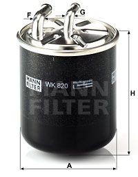 Фильтр топливный WK820 WK 820 MANN FILTER