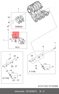 КЛАПАН ХОЛОСТОГО ХОДА 93744875 93744875 DAEWOO