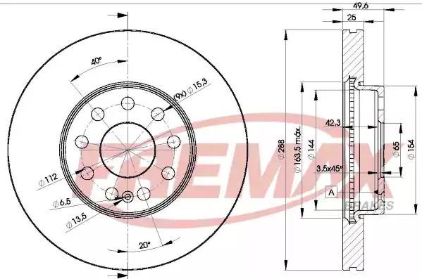 диск тормозной передний!\ Audi A3, Skoda Octavia, VW Golf 1.6-2.0TDi 03> BD5615 FREMAX