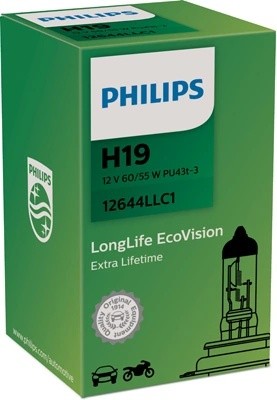 Лампа 12V H19 60/55W PU43t-3 PHILIPS 12644LLC1 PHILIPS