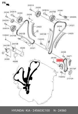 Натяжитель 24560-3C100 245603C100 HYUNDAI KIA