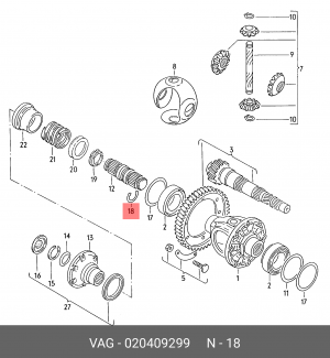 КОЛЬЦО СТОПОРНОЕ VAG 020 409 299 VAG