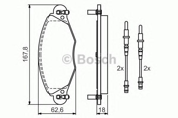 Колодки тормозные CITROEN C5 (01-) (2.0D/2.2D/3.0) передние (4шт.) BOSCH 0 986 424 581 BOSCH
