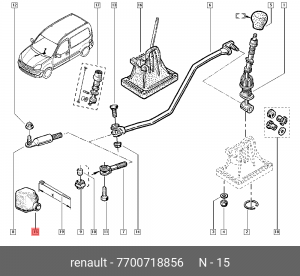 чехол защитный рычага КПП! рез.\ Renault Clio/Avantime/Laguna 7700718856 RENAULT