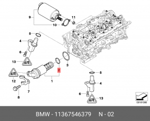 Кольцо уплотнительное BMW 1 (E81),3 (E46,E90),5 (E60),X3 клапана VANOS OE 11 36 7 546 379 BMW