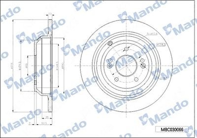 Диск тормозной KIA Mohave (08-) задний (1шт.) MANDO MBC030067 MANDO