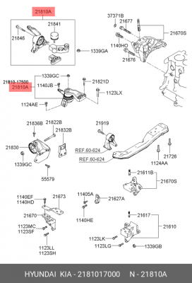Опорный узел двигателя 21810-17000 2181017000 HYUNDAI KIA