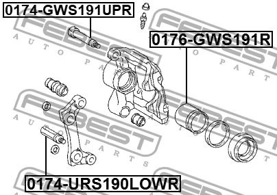 LEXUS GS 300/400/430 (2005-2012)/IS 250/350 (2005> заднего суппорта 0174-URS190LOWR FEBEST