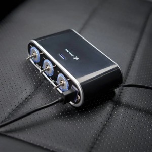 Разветвитель прикуривателя 3-х гнездовой 12V 1USB с удлинителем AIRLINE ASP-3S-15 AIRLINE