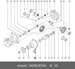 ПРОВОДКА ЭМ МУФТЫ ЗАДНЕГО ПРИВОДА 24028JP20A 24028JP20A RENAULT