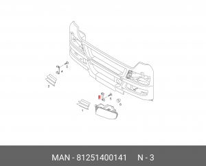 Кронштейн крепления противотуманок лев. MAN TGS 81251400141 MAN