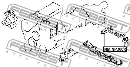 Опора двигателя задняя NISSAN NP300 D22SS 2010.08-2018.08 NM-NP300R NM-NP300R FEBEST