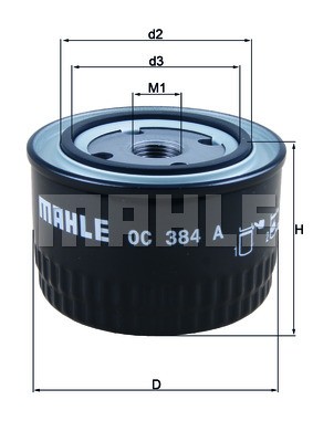 Фильтр масляный ВАЗ-2108-2112 MAHLE OC384A MAHLE KNECHT