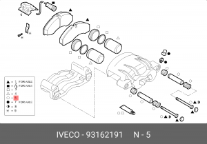 р/к тормозного суппорта!(м) с направляющими\Iveco Daily 00> 93162191 IVECO
