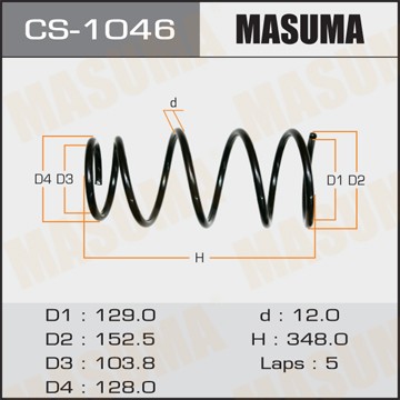 пружина передняя!\ Toyota Yaris 1.5 16V 99> CS1046 MASUMA