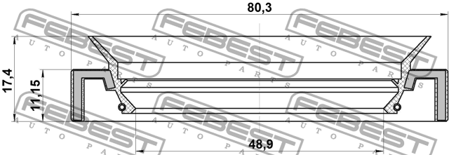 Сальник привода TOYOTA Avensis (03-08) переднего левого FEBEST 95HAY-50801117L FEBEST