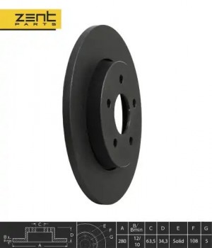 диск тормозной задний! Ford Mondeo all 00> Z06088 ZENTPARTS