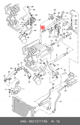 кольцо уплотнительное! 18x2.4\ Audi, VW all 06C 121 119 A VAG