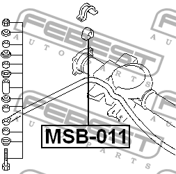 Втулка стабилизатора MITSUBISHI NATIVA/PAJ SPORT KH8W 2008.07- MSB-011 MSB-011 FEBEST
