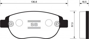 Колодки тормозные CITROEN C4/BERLINGO/FIAT DOBLO/PEUGEOT 307/PARTNER передние SP SP2073 SANGSIN