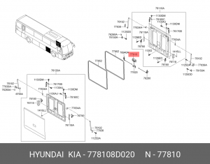 Ручка HYUNDAI Universe Space (06-) двери багажника OE 778108D020 HYUNDAI KIA