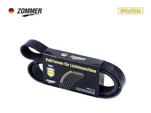 Ремень 1535 (8РК) SCANIA 4 -series, VOLVO, ЛИАЗ дв. MAN ATHLET поликлиновый EPDM 8PK1535A ZOMMER