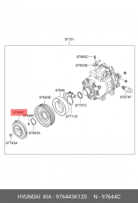 Муфта HYUNDAI KIA компрессора кондиционера OE 976443K120 HYUNDAI KIA