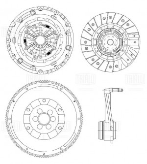 Сцепление в сборе VW Passat B6 (05-) 2.0TDI (с компен. износа) (с гидр. муфт и д FR1817 TRIALLI