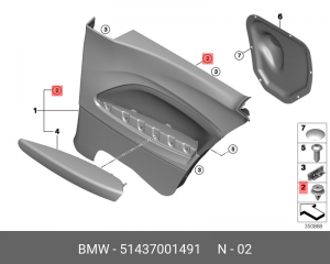 клипса!\ BMW E90/E91/F22/F30 06> 51 43 7 001 491 BMW