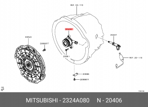 Подшипник выжимной MITSUBISHI Lancer (08-),Outlander (08-) гидравлический OE 2324A080 MITSUBISHI