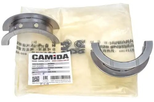 Вкладыш коленвала упорный верхний стандарт КАМАЗ, НЕФАЗ дв. Cummins ISBe, ВТ 397 103111 CAMIDA