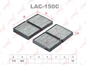 фильтр салона! угольный 2 шт.\ Toyota Mark2/Chaser/Cresta 2.0 92-96 LAC-150C LYNXAUTO