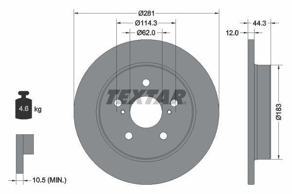 92301403 диск тормозной задний!\ Toyota Camry/Rav4 17> 92301403 TEXTAR
