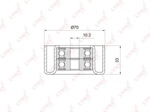Ролик приводного ремня TOYOTA Land Cruiser Prado (J150) (09-) обводной LYNX PB-7033 LYNXAUTO