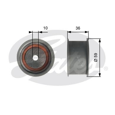 ролик обводной ГРМ! d59мм\ Audi A4/A6/A8 2.4-2.8 95>, Skoda Superb, VW Passat T41227 GATES