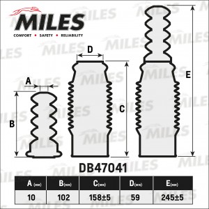 Сервисный комплект (пыльник и отбойник на 1 амортизатор) DB47041 DB47041 MILES