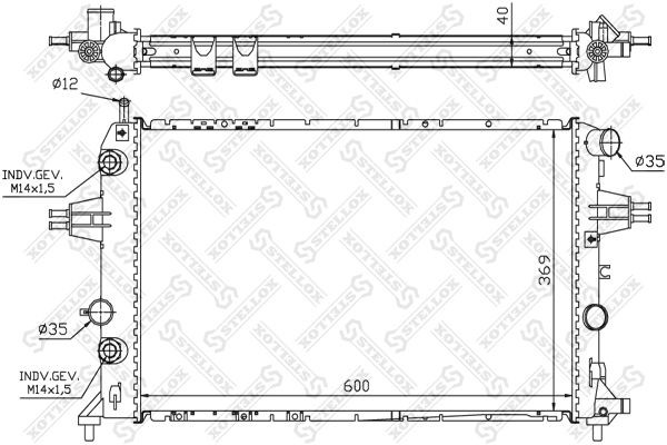 радиатор системы охлаждения!\ Opel Astra/Zafira 2.0/2.2DTi 00> 10-25387-SX STELLOX