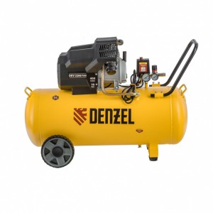 Компрессор пневматический 220В 2.2кВт 10атм. 400л/мин. ресивер-100л DENZEL 58079 DENZEL