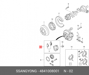 Суппорт SSANGYONG Rexton (02-) задний левый OE 4841008001 SSANG YONG