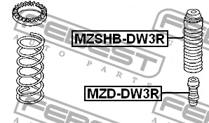 Отбойник заднего амортизатора MZD-DW3R FEBEST